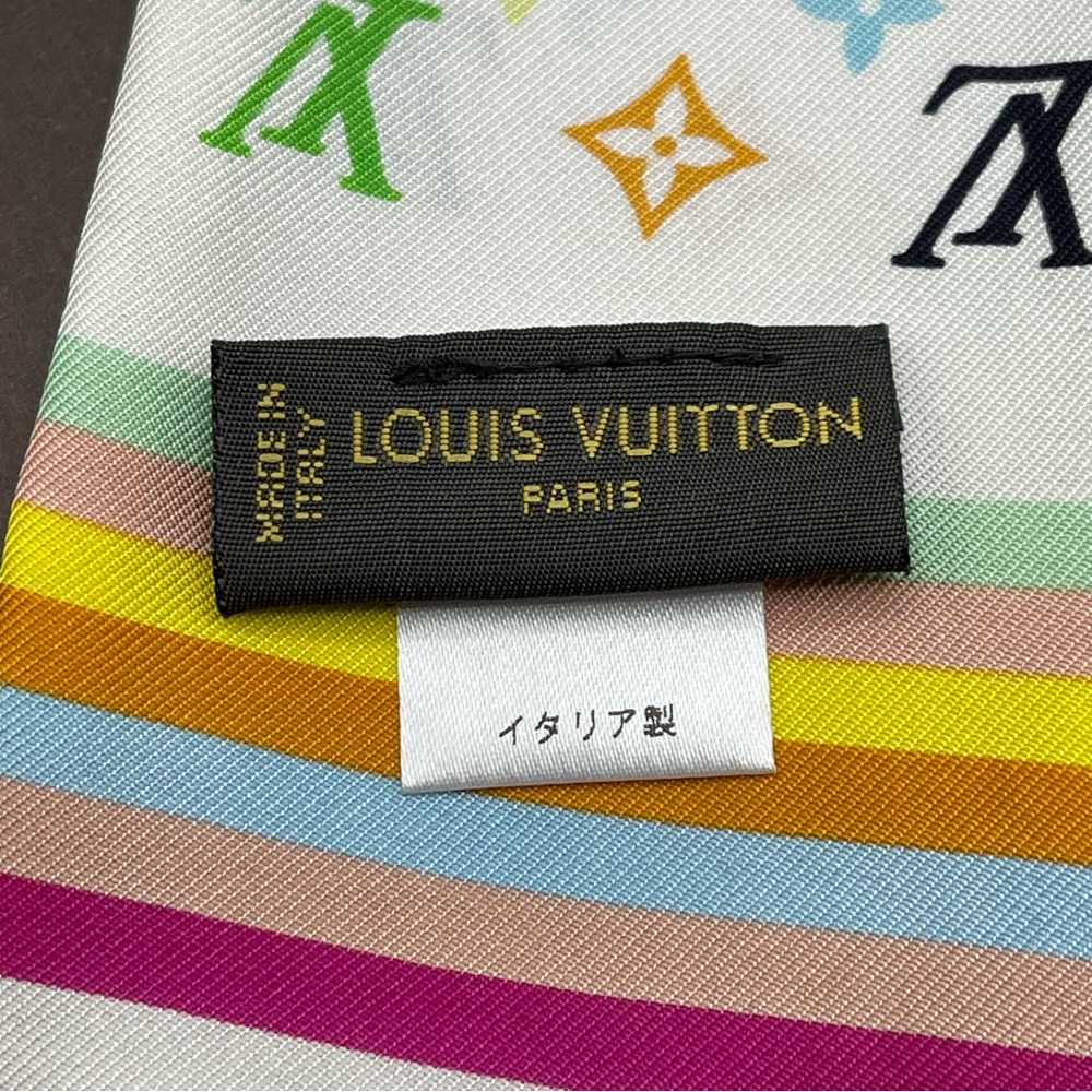 Louis Vuitton x Takashi Murakami Multicolor Y2K Bandeau Neckerchief Scarf Wrap - Picture 10 of 13